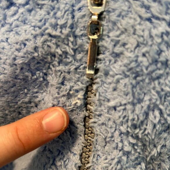 Wooly Bully Blue Fleece Womens Sz Large Full Zip Two Tone Blue Lightweight - Picture 7 of 16